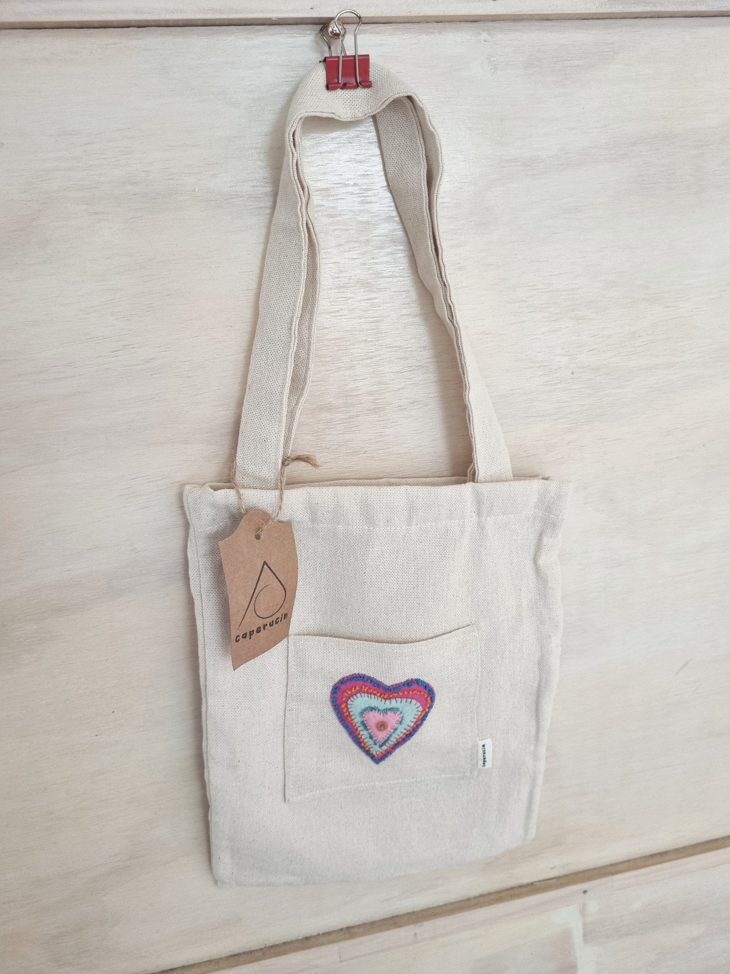 Bolsa de tela con bolsillo 24x30 cm. / diseños originales