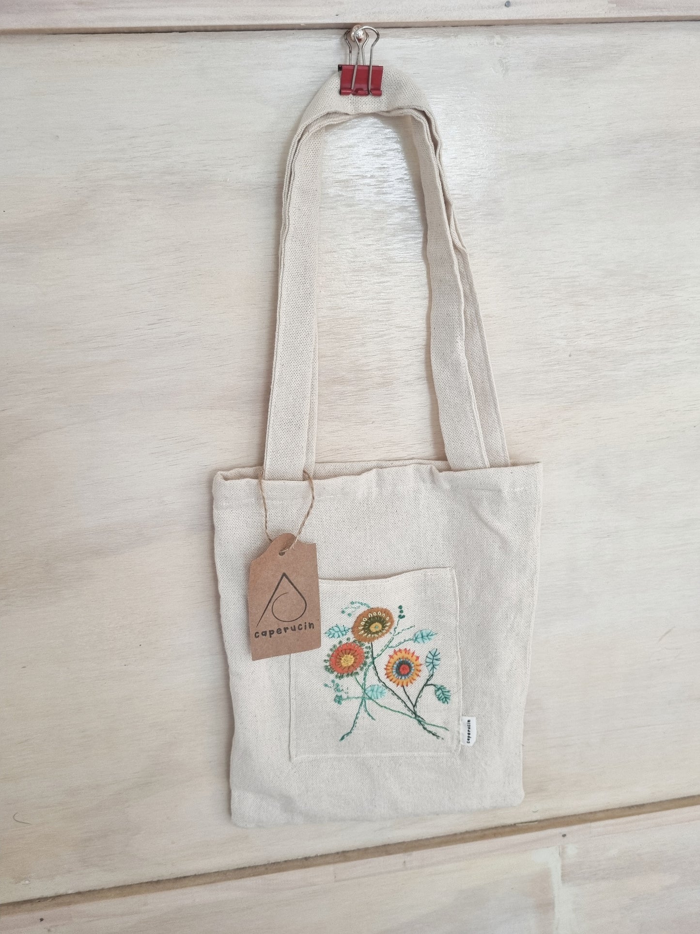 Bolsa de tela con bolsillo 24x30 cm. / diseños originales