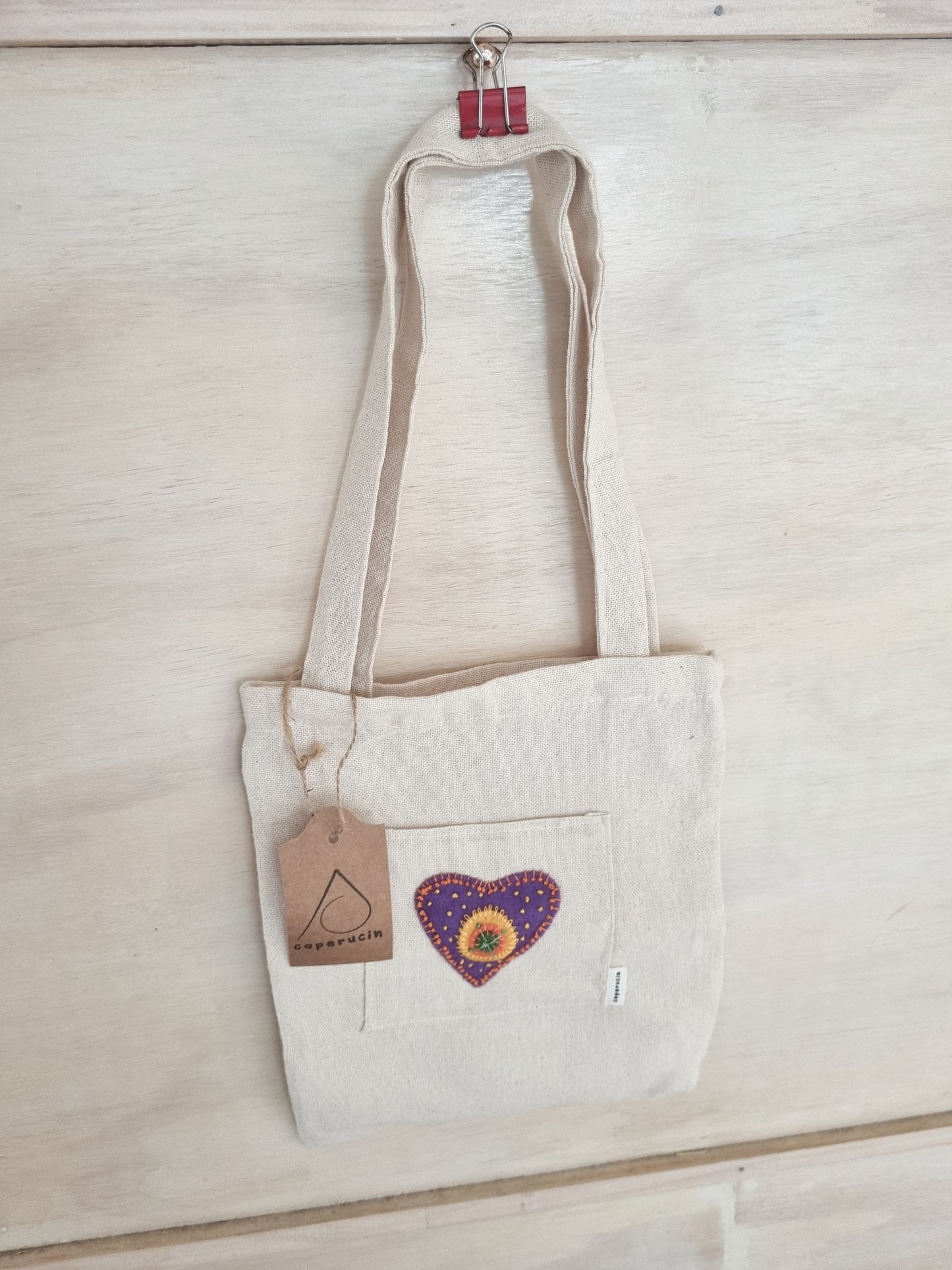 Bolsa de tela con bolsillo 24x30 cm. / diseños originales